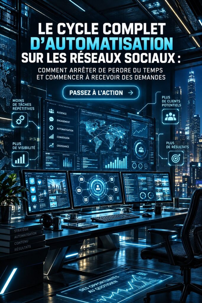 Image d'une femme utilisant un ordinateur pour gérer ses réseaux sociaux efficacement.