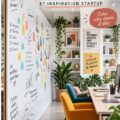 Bureau à domicile créatif avec décor chaleureux et esthétique, reflet d'une productivité optimisée.