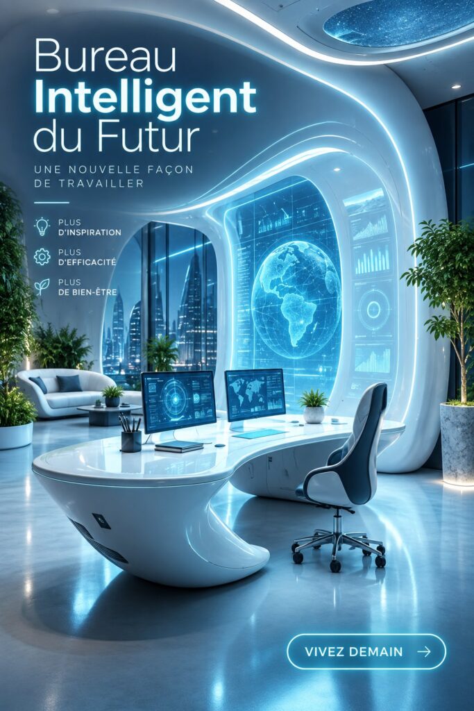 Un bureau moderne avec des éléments technologiques pour améliorer la productivité