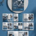 Un magazine élégant créé avec InDesign, illustrant des mises en page modernes