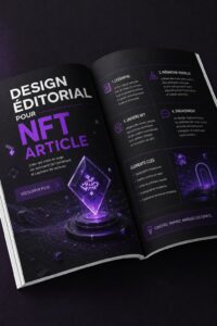 Création artistique numérique représentant des designs NFT variés
