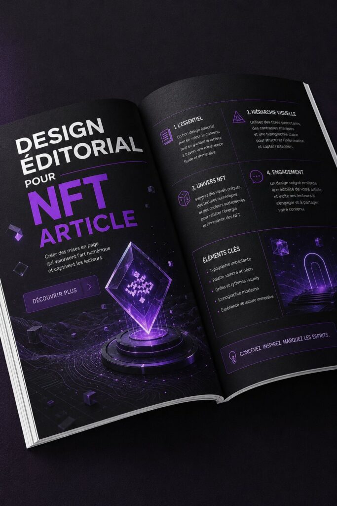 Création artistique numérique représentant des designs NFT variés