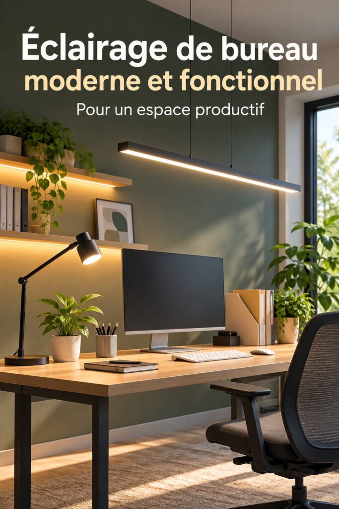 Éclairage moderne dans un bureau au style contemporain.
