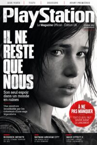 Couverture du magazine PlayStation présentant une image captivante d'un jeu vidéo populaire.