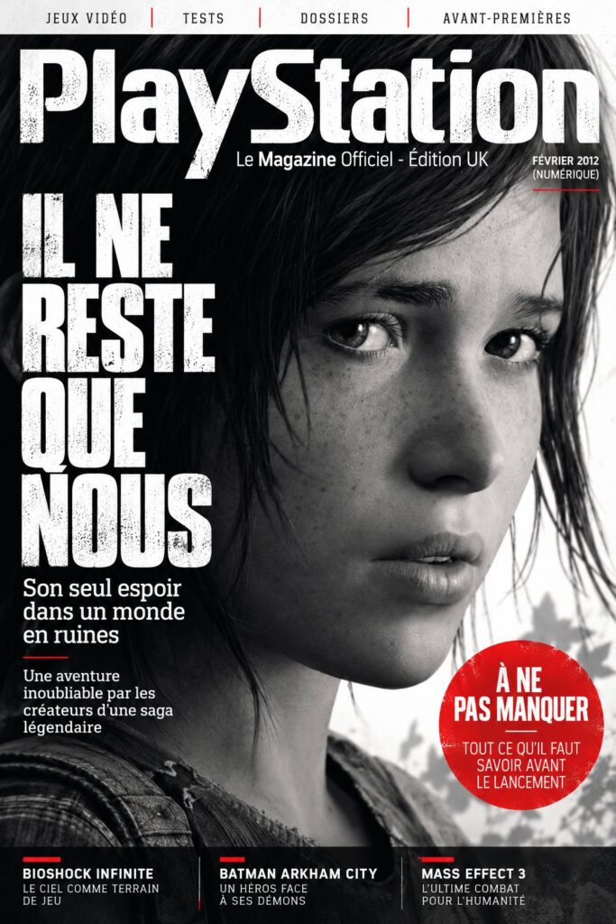 Couverture du magazine PlayStation présentant une image captivante d'un jeu vidéo populaire.