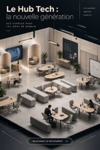 Un espace de co-working moderne avec un design chaleureux et fonctionnel