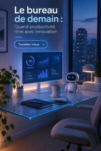 Espace de travail moderne avec des éléments inspirants et technologiques