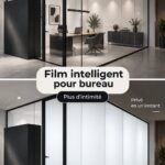 Un bureau moderne avec du film intelligent sur les fenêtres