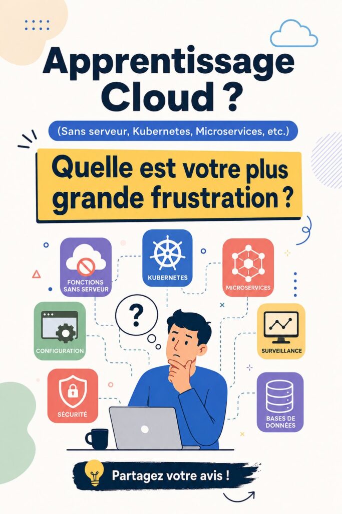 Femme utilisant un ordinateur pour apprendre le cloud au travail