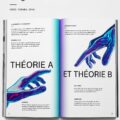 Un magazine vibrant avec un design éditorial élégant et moderne dans des couleurs attrayantes.