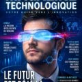 Modèle de couverture de magazine tech conçu sur Canva avec un design attrayant.