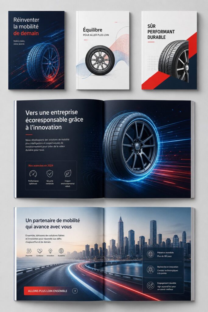 Visuel d'un rapport annuel intégré avec des éléments de réalité augmentée, illustrant l'innovation technologique.