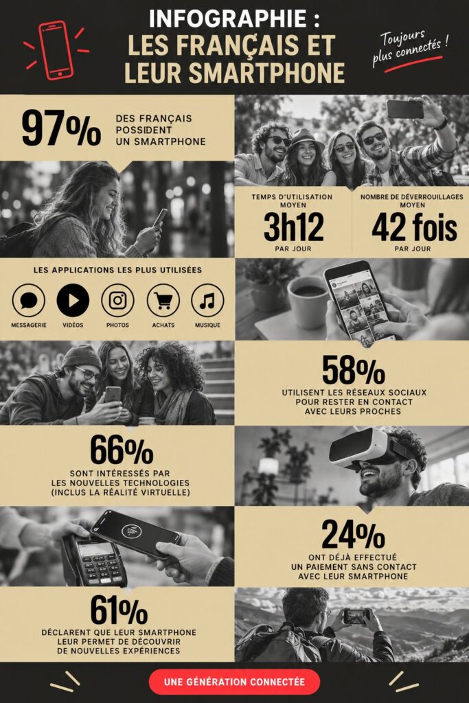 Femme utilisant son smartphone dans un café pour travailler