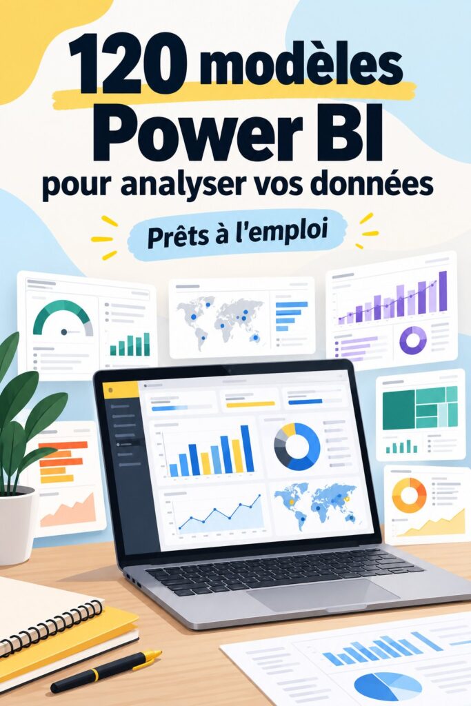 Modèles Power BI affichés sur un écran d'ordinateur, démontrant leur utilisation pour le traitement de données ci