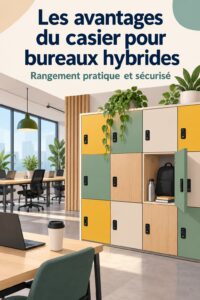 Casiers de travail hybrides dans un bureau moderne, apportant rangement et praticité.