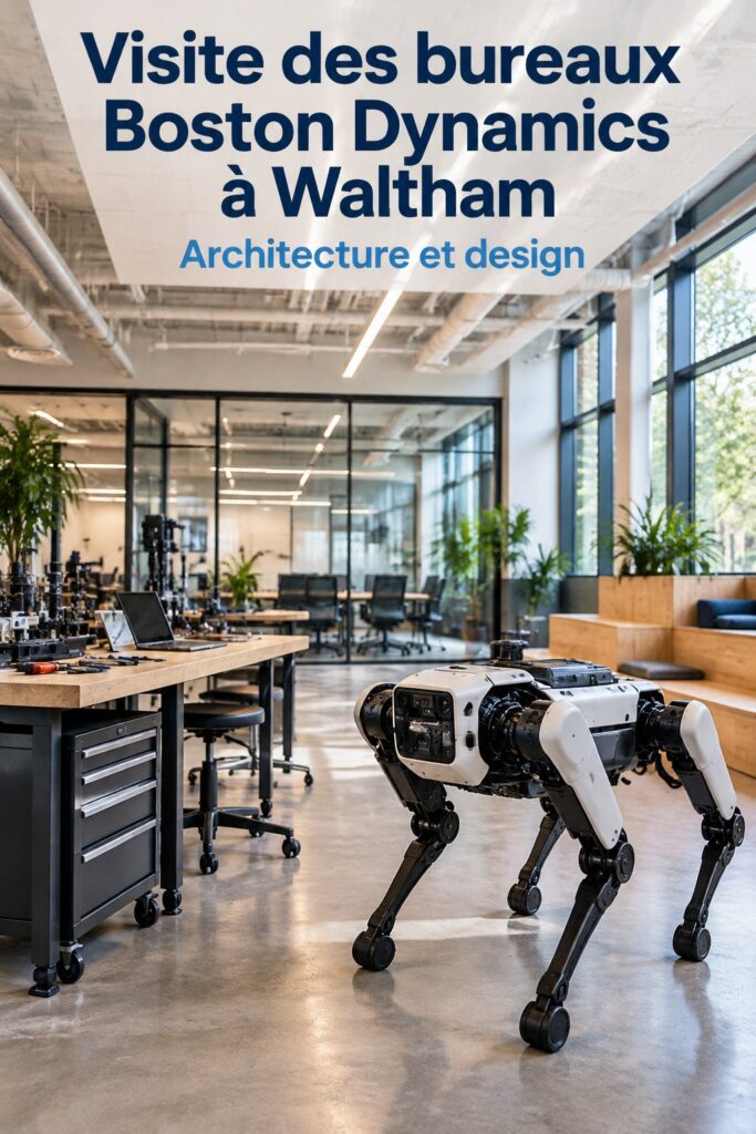 Vues des bureaux modernes de Boston Dynamics, mettant en avant un design inspirant.