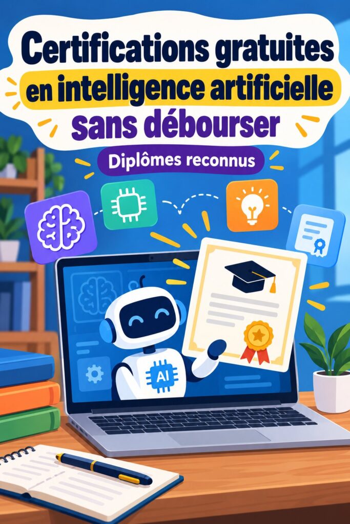 Illustration de femmes apprenant l'intelligence artificielle en ligne avec des certificats.