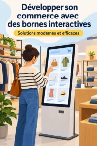 Kiosque interactif dans un espace commercial dynamique