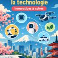 Un groupe de jeunes entrepreneurs japonais discutant d'une idée technologique en milieu urbain.