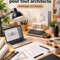 Bureau d'architecte moderne avec outils et fournitures organisés