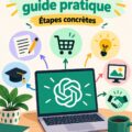 Femme utilisant ChatGPT sur un ordinateur portable pour générer des revenus