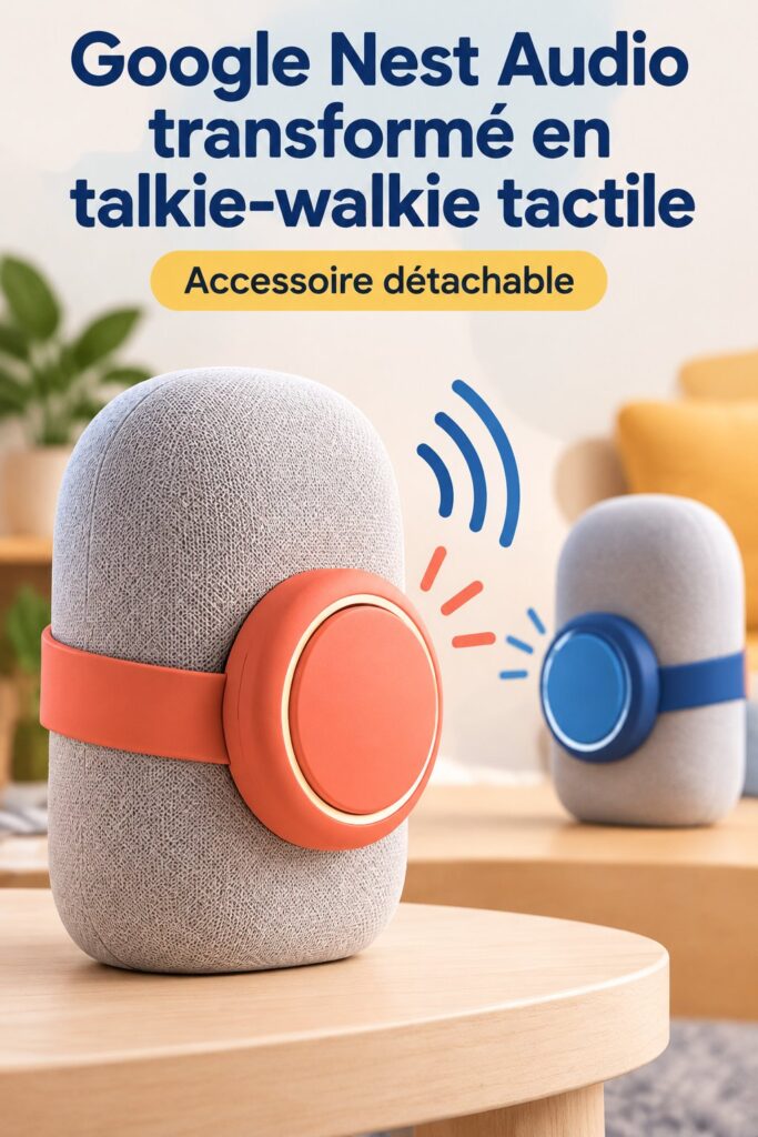 Google Nest Audio avec écran tactile dans un intérieur moderne