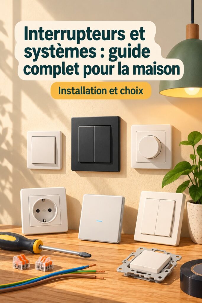Vue d'un mur avec différents types d'interrupteurs modernes dans une maison.
