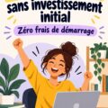 Femme souriante travaillant sur son projet d'entreprise à domicile sans investissement