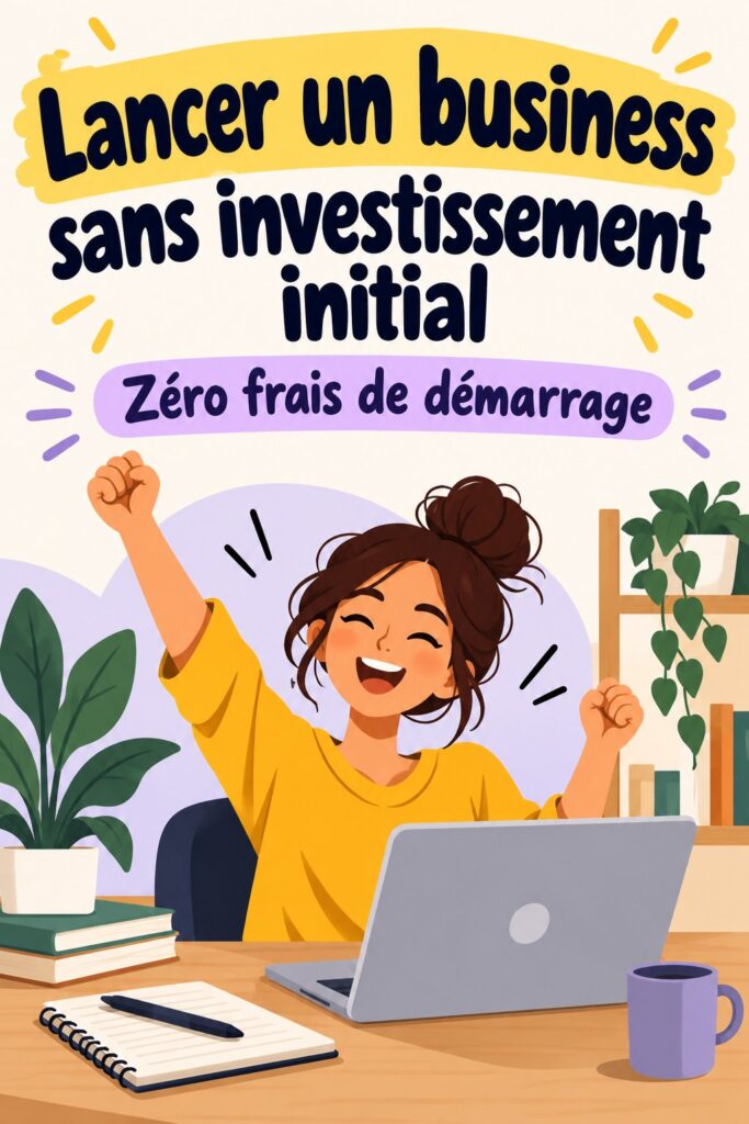 Femme souriante travaillant sur son projet d'entreprise à domicile sans investissement