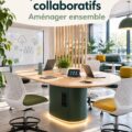 Bureau moderne avec des meubles connectés pour une collaboration efficace.