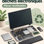 Un PC modulable sur un bureau, symbolisant la durabilité et l'innovation technologique.