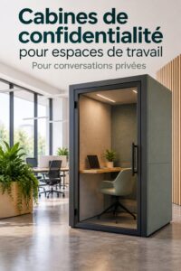 Un espace de travail moderne avec un POD offrant intimité et style.