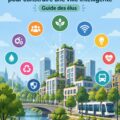 Illustration d'une ville intelligente avec des technologies modernes intégrées.