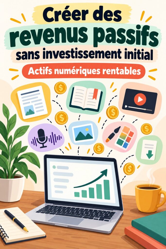 Femme heureuse utilisant son ordinateur pour générer des revenus passifs en ligne.