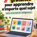 Femme apprenant en ligne sur un ordinateur portable