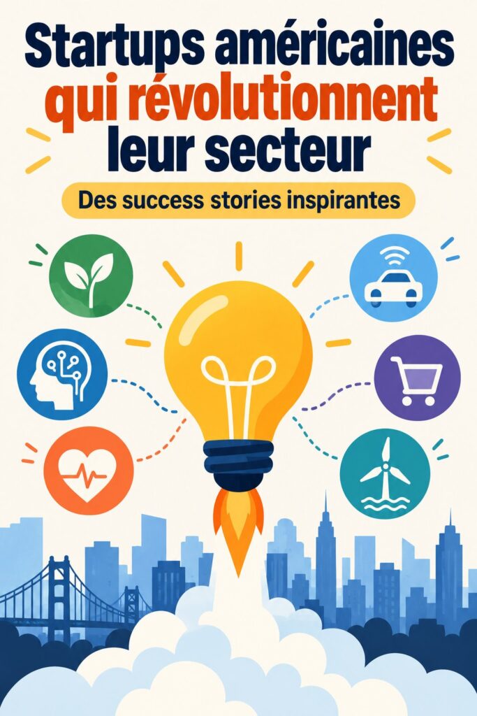 Image montrant des innovations et startups américaines révolutionnant leurs secteurs