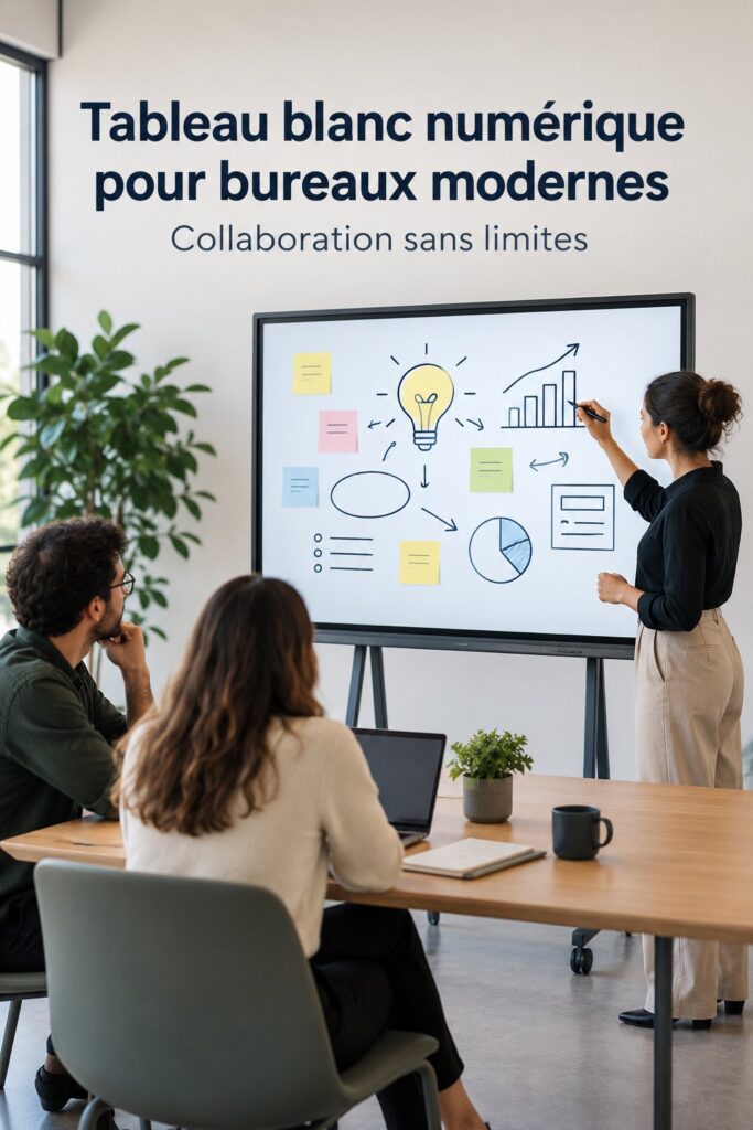 Une image du Surface Hub 2 dans un bureau moderne, illustrant son design épuré et technologique.